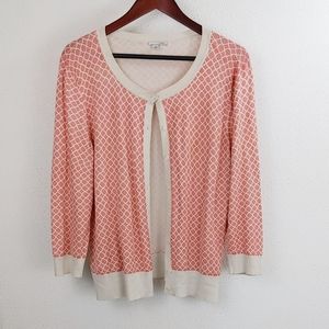 Halogen off white & salmon cardigan Sz XL